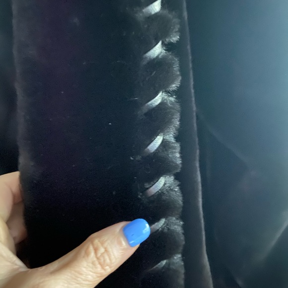 Black Faux Fur Hooded Coat by Covington Woman | size 1X - Picture 6 of 10